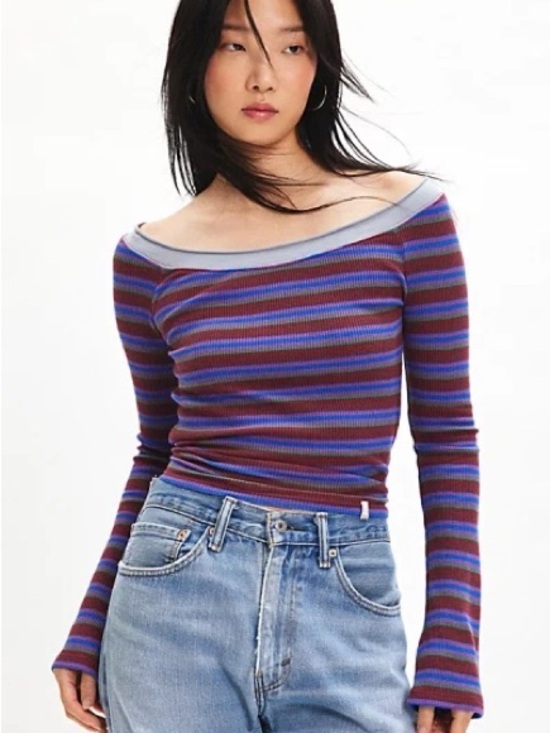 BDG Tops - BDG Stella Boatneck Waffle Knit Tee